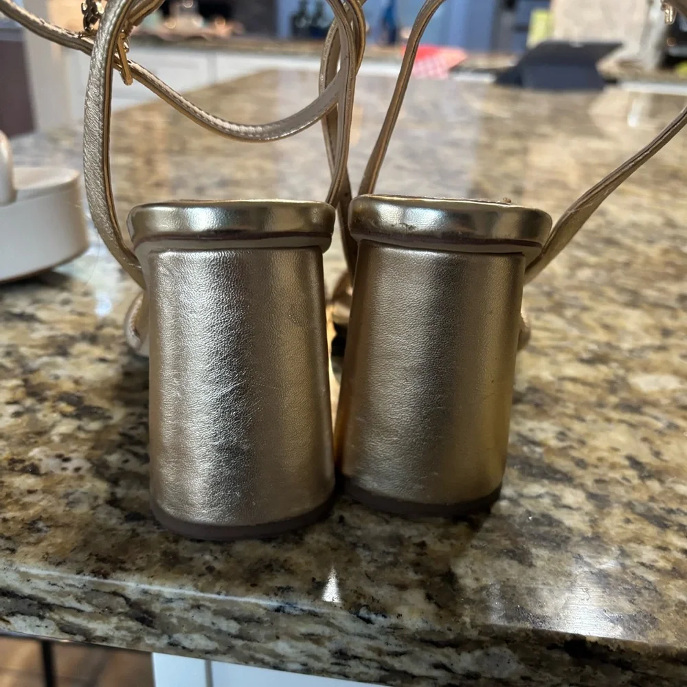 Sam Edelman Metallic Gold Strappy Heels - Picture 4 of 5